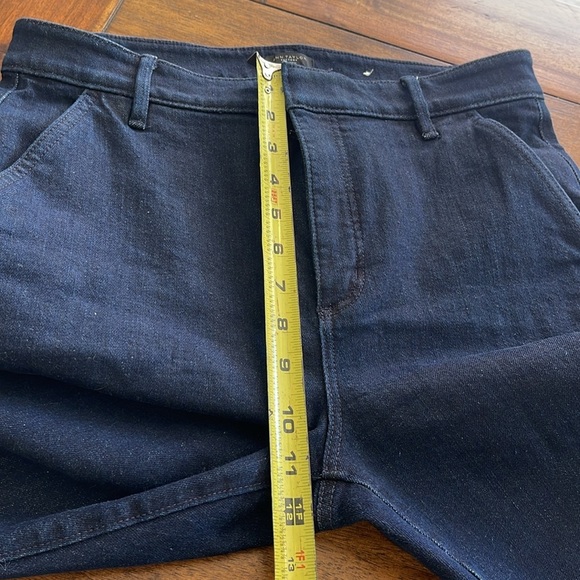 Ann Taylor Factory blue denim dressy jean trousers wide leg high rise sz 8p - Picture 8 of 15